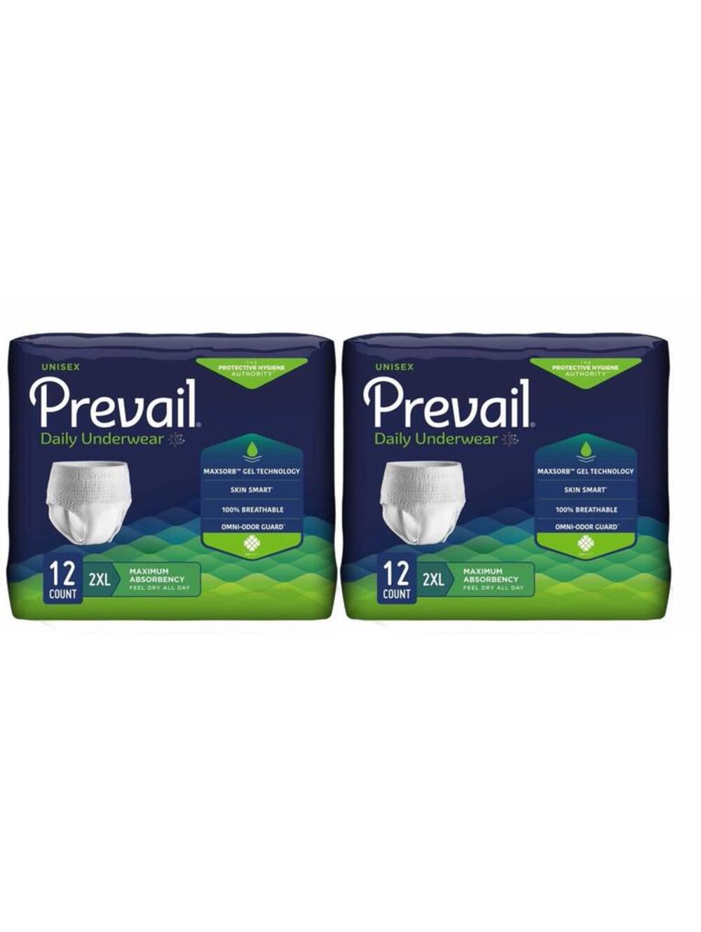 24 CT Prevail PV-517 Extra Extra Large 68"-80" Disposable Underwear Max Absorb